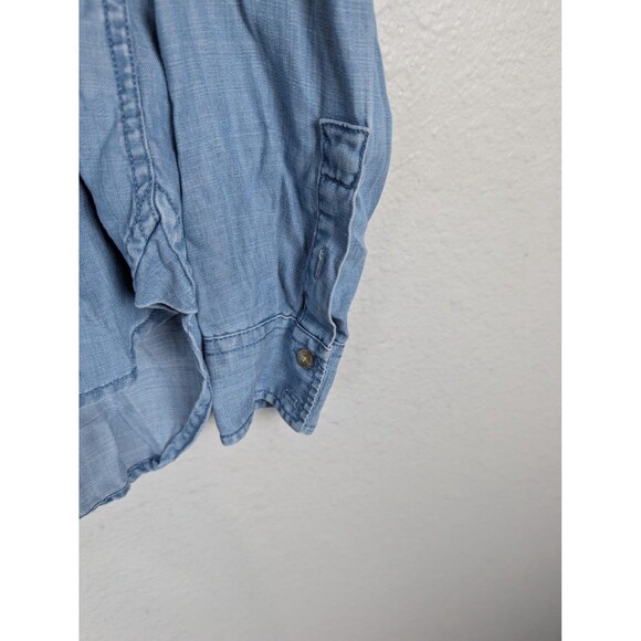 American Eagle Outfitters Shirt Small Blue Chambray Lyocell Button Front Mb - Picture 4 of 8